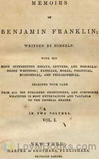 Memoirs of Benjamin Franklin by Benjamin Franklin